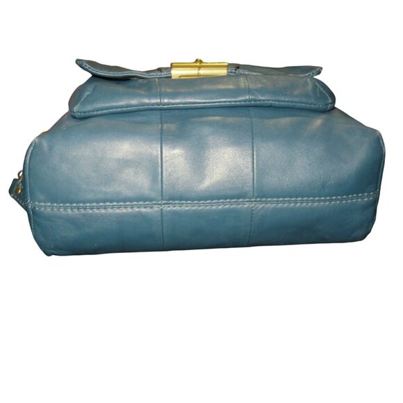 Coach 2010 Kristen Double Zip Leather Satchel in Teal Double Handle & Long strap - Picture 5 of 10
